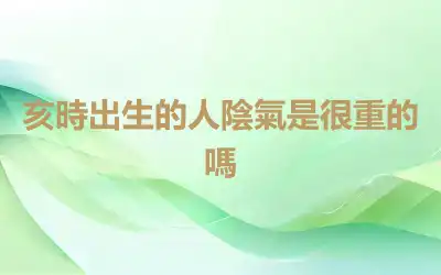 亥時出生的人陰氣是很重的嗎