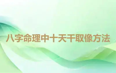 八字命理中十天干取像方法