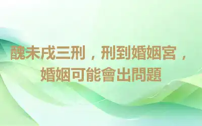 醜未戌三刑，刑到婚姻宮，婚姻可能會出問題