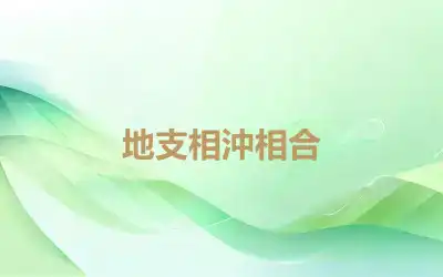 地支相沖相合