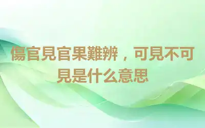 傷官見官果難辨，可見不可見是什么意思