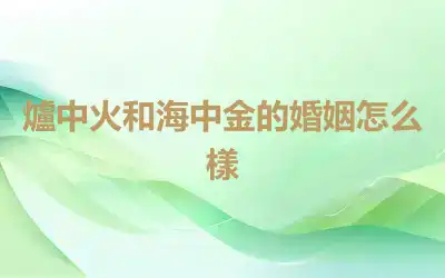 爐中火和海中金的婚姻怎么樣