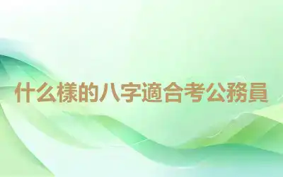 什么樣的八字適合考公務員