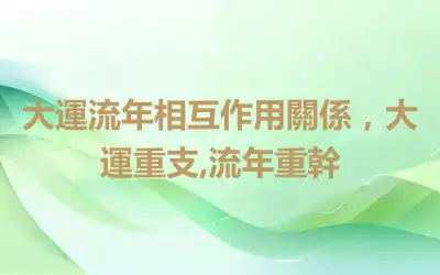 大運流年相互作用關係，大運重支,流年重幹