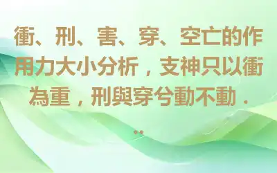 衝、刑、害、穿、空亡的作用力大小分析，支神只以衝為重，刑與穿兮動不動 ...