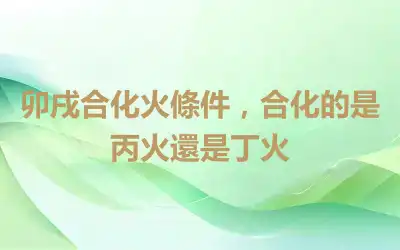 卯戌合化火條件，合化的是丙火還是丁火