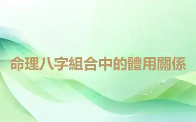 命理八字組合中的體用關係