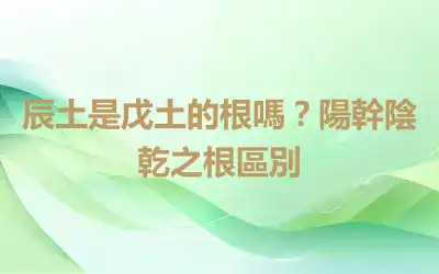 辰土是戊土的根嗎？陽幹陰乾之根區別