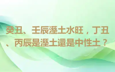 癸丑、壬辰溼土水旺，丁丑、丙辰是溼土還是中性土？