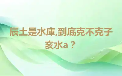 辰土是水庫,到底克不克子亥水a？