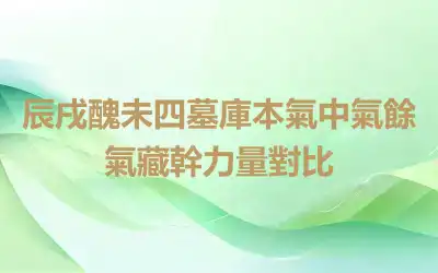 辰戌醜未四墓庫本氣中氣餘氣藏幹力量對比