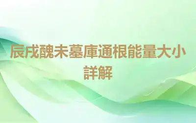 辰戌醜未墓庫通根能量大小詳解