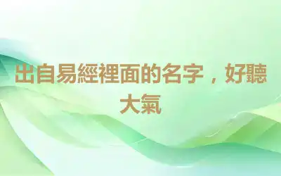 出自易經裡面的名字，好聽大氣