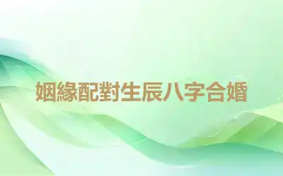 姻緣配對生辰八字合婚