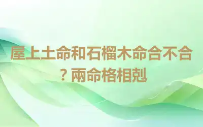 屋上土命和石榴木命合不合？兩命格相剋