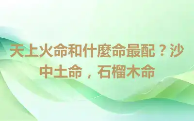 天上火命和什麼命最配？沙中土命，石榴木命