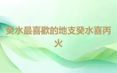 癸水最喜歡的地支癸水喜丙火