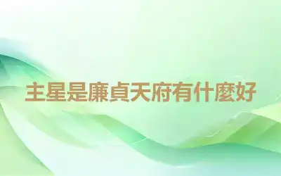 主星是廉貞天府有什麼好